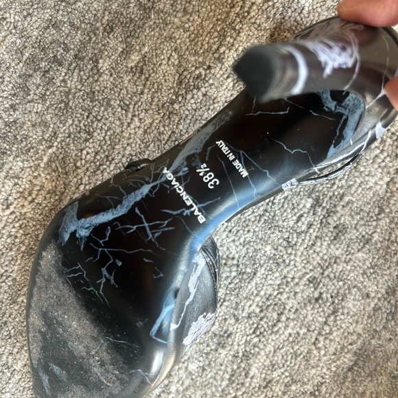 Balenciaga FW 2013 by Alexander Wang iconic Marble heels 38.5 black grey - Picture 6 of 10